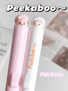 3pcs New Cat Shaped Retractable Pens, 0.5mm Black Quick-Drying Funny Stress Relief Cute Kitty Pens, Creative Learning & Office Supplies, High-Quality Smooth Black Ink, Suitable For Cat Lovers, School, Office, Party & Holiday Gifts - Multicolor - View 8