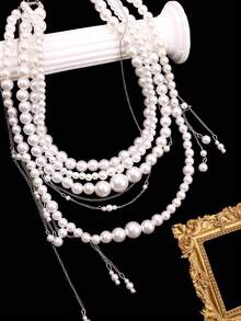 1件 时尚奢华休闲优雅精致独特轻盈珍珠多层流苏腰链，女士度假休闲饰品 - 彩色 - 查看 2