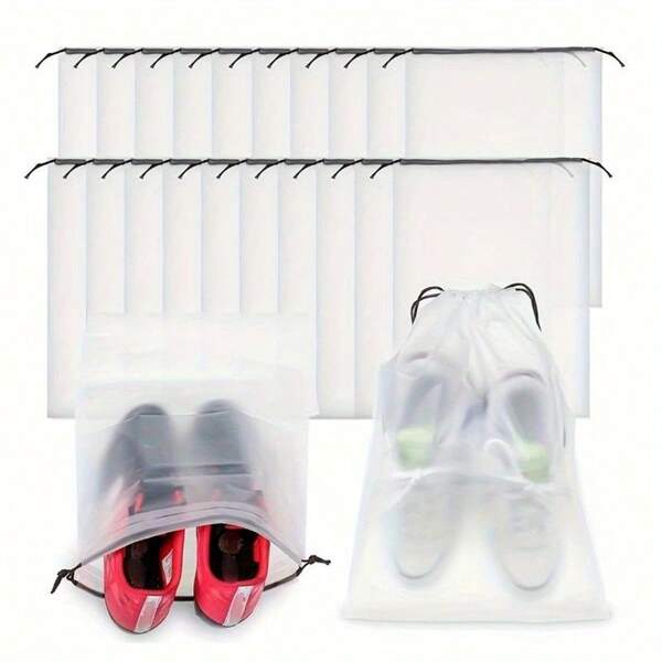 10pcs Travel Shoes Storage Pouches, Travel Bag Organizer, Lightweight Drawstring Bags, Dustproof Foldable Bags