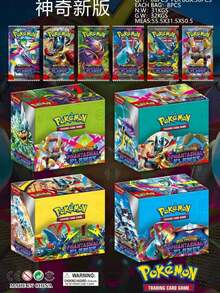 36包宝可梦卡牌，宝可梦卡牌，动漫游戏卡牌，节日礼物，派对用品，节日装饰品，生日派对用品，手工装饰品 - 彩色 - 查看 2