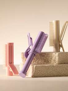 1pc High Skull Top Extendable Curling Hair Comb, Portable Styling Comb With Hair Curling Clip. Body Care Tools. Personal Care And Personal Cleaning Tools. Convenient And Practical. - A - View 1