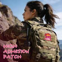 GIURKUU 1个粉色“我很好，一切都好”布贴，趣味垃圾桶着火图案魔术贴布贴，刺绣士气贴片，可用于背包、狗背带、军用背心、布贴墙、帽子等。 - A - 查看 7