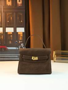 New Arrival College Style Women's Handbag, High-End Niche Design Matte Small Tote Bag - Coffee - View 2