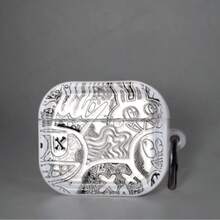 Cartoon Graffiti Design Transparent Protective Case Compatible With Apple Bluetooth Earphones, Anti-Drop Earphone Cover Shell, Suitable Compatible With Apple Earphones - Clear - View 7