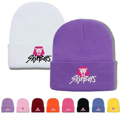 Mattel Witch Hunter Beanie Series: Multi-Color Knitted Knitted Hat, Classic Black Base + Vibrant Cartoon Character Pattern, Simple Top Design, Loose Folding Brim, Warm & Comfortable, Suitable For Campus, Street, Performance Scenes, Unisex, Rich Colors, Versatile Matching, Fans' Collection & Daily Wear, High Cost-Effectiveness, Showcasing Youthful Vitality & Unique Style.