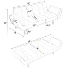 This 74-Inch Living Room Sofa Features Two Soft Armrest Cushions, Offering Comfortable Seating, Easy Assembly, And Is A Multi-Functional Sofa Suitable For Apartments, Bedrooms, And Small Spaces. - Màu be - Xem 4