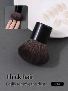 1 pièce Brosse à ongles noire douce et moelleuse, ramasse rapidement la poudre et nettoie efficacement la poussière des ongles, outil de manucure professionnel durable - Noir - Voir 4