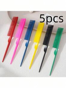 1/3/5pcs Anti-Static Plastic Hair Comb - Fine Tooth Portable Easy To Manage Hair - Simple Plastic Comb For Home Use - Suitable For Men And Women Beauty Home Hair Accessories - Multicolor - View 17
