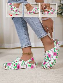 Adjustable Loose Flat Sandals, Suitable For Garden, Casual, Travel, Beach, Closed Toe - Multicolor - View 1