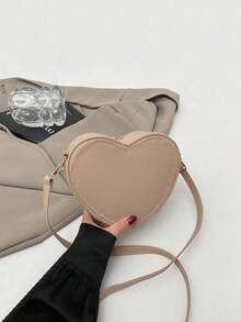 1 pièce Sac bandoulière matelassé en forme de cœur de couleur unie, sac à épaule mini stylé, sac à main léger - idéal pour les femmes, les étudiantes, les jeunes filles, parfait pour un usage quotidien, les sorties décontractées, les courses, les rassemblements de vacances - Multicolore - Voir 11