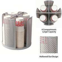 4-Fach Weihnachts-Tassen und Deckel Organizer, drehbarer Kaffeetassen Halter, geeignet für Badezimmer, Esszimmer, Lounge, Kaffeestation, Bar, Buffet, Schrank, Theke - Verschiedenfarbig - Übersicht 14