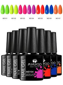 Bộ 7 lọ sơn gel móng tay 8ml, bền lâu, không chì, không HEMA & TPO, màu neon huỳnh quang, sơn gel UV dễ tẩy, tự thiết kế nghệ thuật móng tay, bộ sơn gel vẽ móng, thích hợp cho tiệm nail và sử dụng tại nhà. - Nhiều màu - Xem 11