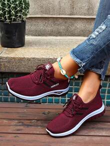 Women's Orthopedic Comfort Slip-On Sneakers - With Arch Support And Skin-Friendly Foam, Breathable Knitted Fabric, All-Day Lightweight Walking Shoes, Non-Slip PVC Sole - Suitable For Nurses, Teachers, Standing And Running Errands, Orthopedic Shoes, Delicate Embossed Design, Exquisite Embroidery, Soft Cushioning, Comfortable For Long Hours Of Standing - 紅色 - 查看 5