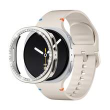 2件套闪亮保护壳，兼容三星Galaxy Watch 8 40mm/44mm (2025) 配件，钻石边框硬质PC保护套，适用于Galaxy Watch 8，运动表带兼容三星Galaxy Watch 8/8经典表带 40mm/44mm (2025) - 无缝隙硅胶软防水Galaxy 8表带，男女通用 - 矽膠 - 查看 16