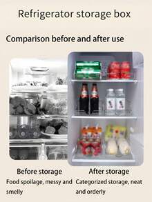 Stackable Automatic Roll-Out Design Refrigerator Cabinet Pantry Food Can Beverage Storage Rack, Clear Transparent, Space-Saving, Easy Access, Suitable For Kitchen And Apartment, Unisex Kitchen Storage Organizer - Clear - View 5