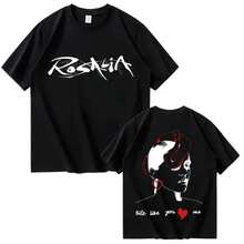 Rosalía Graphic Print T-Shirt New Album Oversized Hipster Mens Women Pop Short Sleeve Tops Gothic Co - 黑色1 - 查看 1