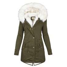 Women Sports Winter Coats - Army Green - View 4