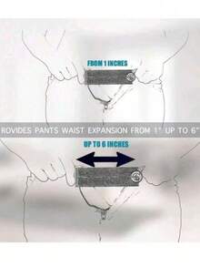 5件/2件套弹性腰带延长器，可调节腰带延长扣，腰带延长器，弹性可调节裤子延长器，裤子纽扣延长器，孕妇裤弹性纽扣，可调节纽扣延长器，适用于裤子和孕妇裤腰部延长 - 黑色 - 查看 5