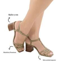 Women's Sandal With Medium Block Heel, Super Comfortable, Modern, Stylish, Chic, Fashionable, New Release, Evangelical/Casual Fashion - 綠色 - 查看 2