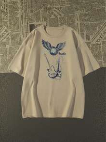 Camisa Camiseta Algodão Premiun Rock Holl Exclusiva 2026 - Bege - Visão 1