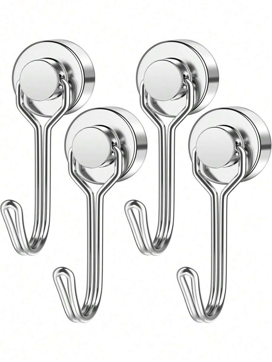 1/4/6/10/20pcs 25lbs Rotating Magnetic Hooks, Magnetic Hooks Suitable For Refrigerator, Heavy-Duty Magnetic Hooks With Hanging Hook For Kitchen, Office, Classroom, Garage, Cruise Ship - Multicolor - View 1