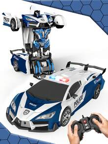 1pc Remote Control Transforming Car, Transforming Robot Toy With Remote Controller, 360° Drifting, Dynamic Lighting, Plastic Material, Button Control, Battery Powered, Suitable As Cool Christmas And Halloween Gift. 2.4Ghz Remote Control Car, One-Key Auto Transformation Robot, With Lights LED Lighting, One-Key Transformation And 360° Rotation Drift, Transforming Toy For Children 5-6-7-9+ Years Old Boys/Girls, A Birthday Surprise Gift And Christmas Gift - Multicolor - View 5