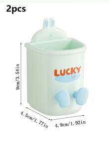 1个兔子造型牙刷架兼杯子收纳架，壁挂式浴室电动牙刷牙膏收纳架（需手动粘贴贴纸） - 彩色 - 查看 15