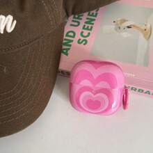 极简多层粉色爱心挂环耳机保护套，兼容华为Freebuds 7i、Freebuds 2、Freebuds SE3、Freebuds 5i、Pro 3耳机，可爱韩版 - 粉色 - 查看 2