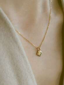 1件925纯银字母A-Z光滑锁形饰品，送给女朋友、母亲、姐妹的最佳礼物 - 字母項鍊 - 查看 9