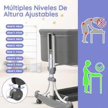 cunas para bebésYPZG Cuna para Bebé Colecho para Bebé 8 Posiciones de Altura Ajustables con Mosquitera Colchón Cambiador Cesta de Almacenamiento Almohadilla Refrescante Ruedas Giratorias de 360° - gris - Ver 3