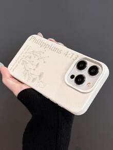 1pc Minimalist Christian Bible Verse Letter Slogan Pattern Soft Phone Case, Fits 11/12/13/14/15/16/17 Pro Max - Multicolor - View 4