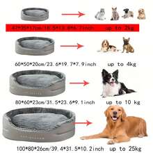 BOFNL Machine-Washable Soft & Cozy Pet Bed – All-Season Dog & Cat House With Warm Mat | Plush Comfort, Winter Essential & Perfect Christmas Gift For Small/Medium/Large Pets, Indoor Outdoor Use - 灰色 - 查看 10