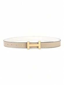 1.4 Cm Wide New Women's Belt With Korean Simple Design And Gold "H" Shaped Cross Buckle - Multicolor - View 21