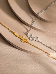 1PC Custom Arabic Name Bracelet, Stainless Steel Bracelet, Custom Arabic Jewelry, Minimalist Bracelet, Unisex Bracelet, Couple Bracelet, Custom Name Bracelet, Valentine's Day Gift, Ramadan Gift, Mother's Day Gift, Personalized Gift For Mom - Multicolor - View 3