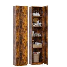 CY 32*30*182CM Estante Organizador Alacenas Para Cocina Mueble Organizador Alacenas Para Despensa Espacio de Almacenamiento Cinco Niveles Con Puerta de Vidrio El Tamaño es 32*30*182CM - Negro opaco - Ver 9