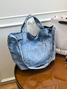 Canvas Casual Minimalist Large-Capacity Single-Shoulder Bag For Commuting And Outings, Lightweight Women's Crossbody Bag - Multicolor - View 2