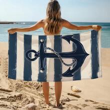 1 chiếc khăn tắm biển họa tiết mỏ neo và rùa biển sọc xanh trắng, chất liệu microfiber siêu mềm, cỡ lớn, thấm hút cực tốt, thích hợp cho du lịch, hồ bơi, lặn biển, lướt sóng, yoga, cắm trại, nhiều kích cỡ khác nhau, phụ kiện bãi biển. - A - Xem 6