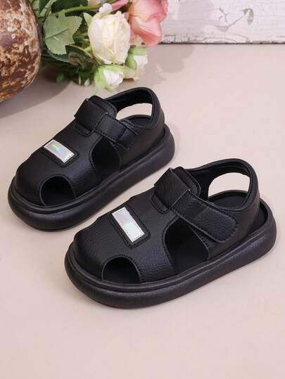 1 Pair Unisex Solid Color Flat Toe Ring Sandals, Soft Sole Non-Slip Children Beach Shoes, Suitable For Summer Daily Wear And Beach/Vacation