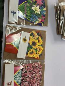 Valentine's Day Greeting Card Pop Up Cards, Rose Lilies & Lupines Paper Flower Bouquet Greeting Cards With Blank Note Card & Envelope, Birthday Gifts For Women - A - View 11