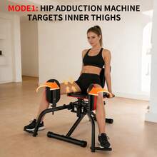 Hip Abductor/Adductor Machine For Home Gym, Free Bonus Resistance Band Included, Hip Trainer, Adjustable Glute Machine, Inner Thigh Exercise Equipment, Buttocks Lifting & Shaping Glute Training Machine (Suitable For Women/Sedentary People/Office Workers/Postpartum Recovery) - 黑色 - 查看 4
