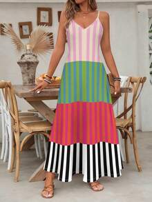 Long Spaghetti Strap Dress One Piece Casual Sexy Spring, Summer, And Autumn Backless Knitted Fabric Holiday School Vacation - Nhiều màu - Xem 3