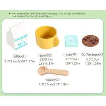 2026 Juego de cocina de simulación de alta calidad con máquina de pan, batidora y cafetera de madera, juego de juego de roles de juguete - Multicolor - Ver 8