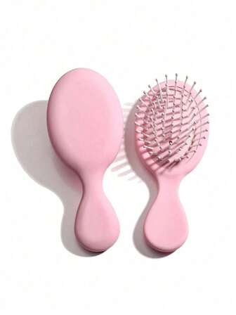 1 pieza Cepillo de pelo con cojín de aire tipo macaron, cepillo de masaje mini antiestático portátil para mujeres, peine pequeño para el hogar, adecuado para viajes, pasadores de pelo, accesorios para el cabello, útiles escolares