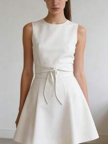 1pc Women's Elegant Versatile Waist Belt, Soft Luxurious Bowknot Waist Cincher, Dress Waist Strap - A - View 6