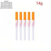 5 kim xỏ khuyên - 14G, 16G, 18G, 20G và 22G, chất liệu thép không gỉ 316L, thích hợp cho xỏ khuyên tai, mũi, vách ngăn mũi, rốn, trang sức và dụng cụ xỏ khuyên cơ thể, kim xỏ khuyên dùng một lần nhiều màu sắc, thích hợp cho xỏ khuyên tai, mũi, rốn, môi, lưỡi, sụn tai - Không mùi, vô trùng, không cần pin, vật tư xỏ khuyên sụn | Kim xỏ khuyên nhiều màu | Kim xỏ khuyên vô trùng - Nhiều màu - Xem 17