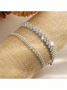 A Stylish Design Ankle Chain, Lightweight And Versatile High-Quality Ankle Chain, Suitable For Beach Vacations, Parties, Commuting And Gatherings - The Ideal Gift - 銀色 - 查看 2
