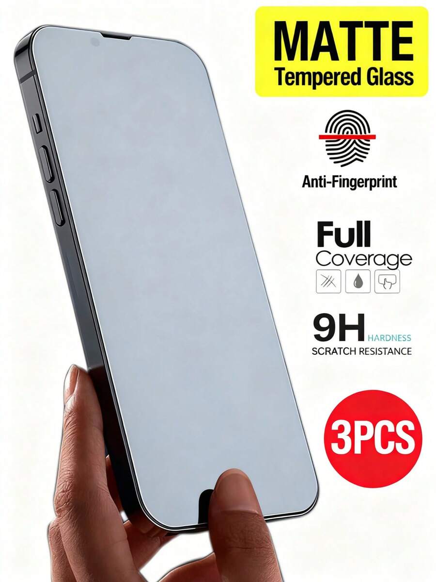 Yezodawee 9H Anti-Spy Matte Tempered Glass Screen Protector, 2.5D Anti-Fingerprint Matte Privacy Screen Protector Film Compatible With Iphone 17 Pro Max/16 Plus/15 Pro Max/14/13/12/11/XR/X/XS/7/8 (6.1 Inch), Full Coverage Matte Glass Screen Protector