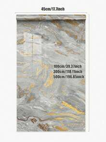 1roll Glossy Marble Wallpaper Peel And Stick Kitchen Counter Top Covers Gery Contact Paper For Countertops Waterproof Laminate Renter Friendly Countertop Vinyl Wrap Marble Table Desk - Multicolor - View 5