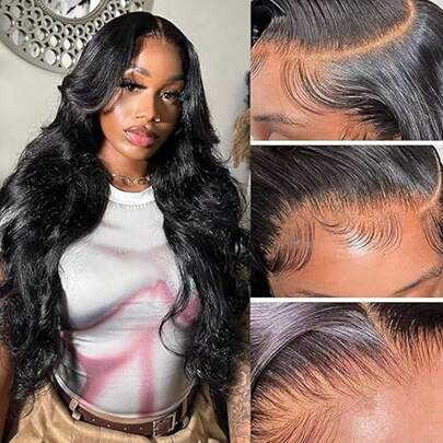 13x4 HD Lace Body Wave100% Brazilian Virgin Wigs Human Hair 180% Density Pre Plucked With Natural Hairline For Women Human Hair Wig Natural Color,This Wig Comes In Multiple Sizes And Is An Essential Styling Must-Have For Various Occasions-Daily Outings, Work, Birthday Parties, Cosplay, Christmas Ambiance Creation, And More. It Effortlessly Makes You The Center Of Attention!