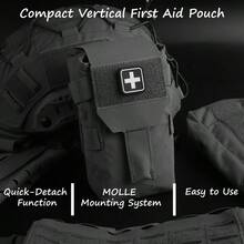 1pc Micro Trauma Now Pouch, Tactical IFAK Medical Kit MOLLE Compatible, Rapid Deployment First Aid Pouch (Empty), Emergency Medical Bag For Combat Training, Nylon - Multicolor - View 4
